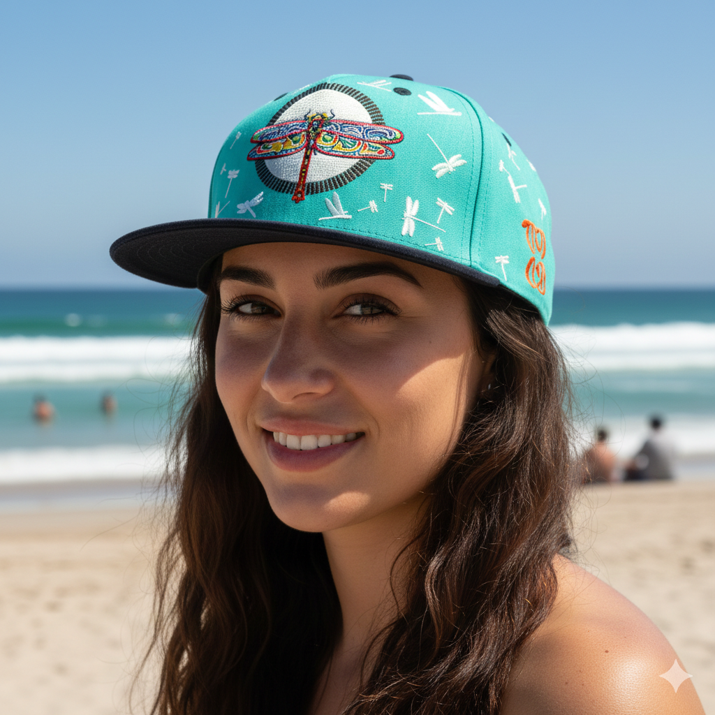 Goose Dragonfly Turquoise Snapback Hat