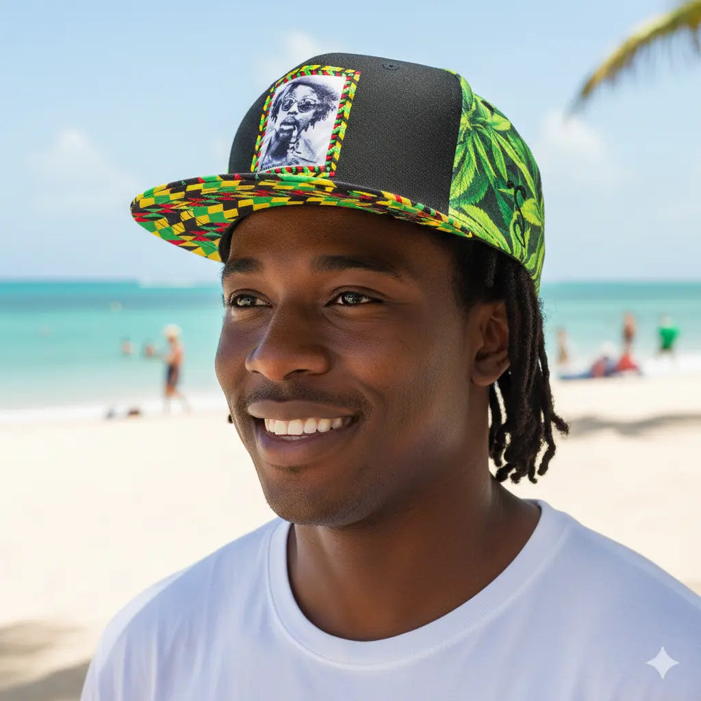 Peter Tosh Leaf Print Snapback Hat Grassroots California