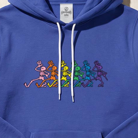 Grateful Dead Dancing Skeletons Hoodie - Royal