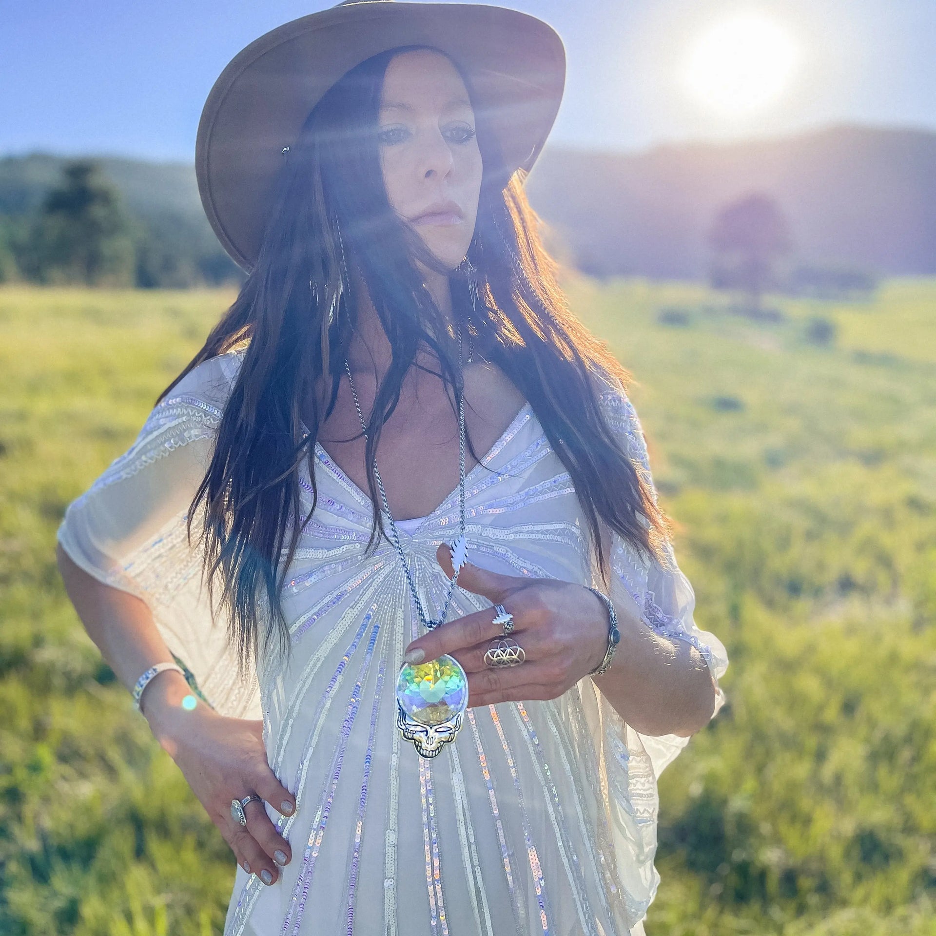 Grateful Dead Steal Your Prism Necklace | Silver Hiouchi Jewels / Rose & Bolt Grateful Dead Jewelry Necklace {{Shop name}}