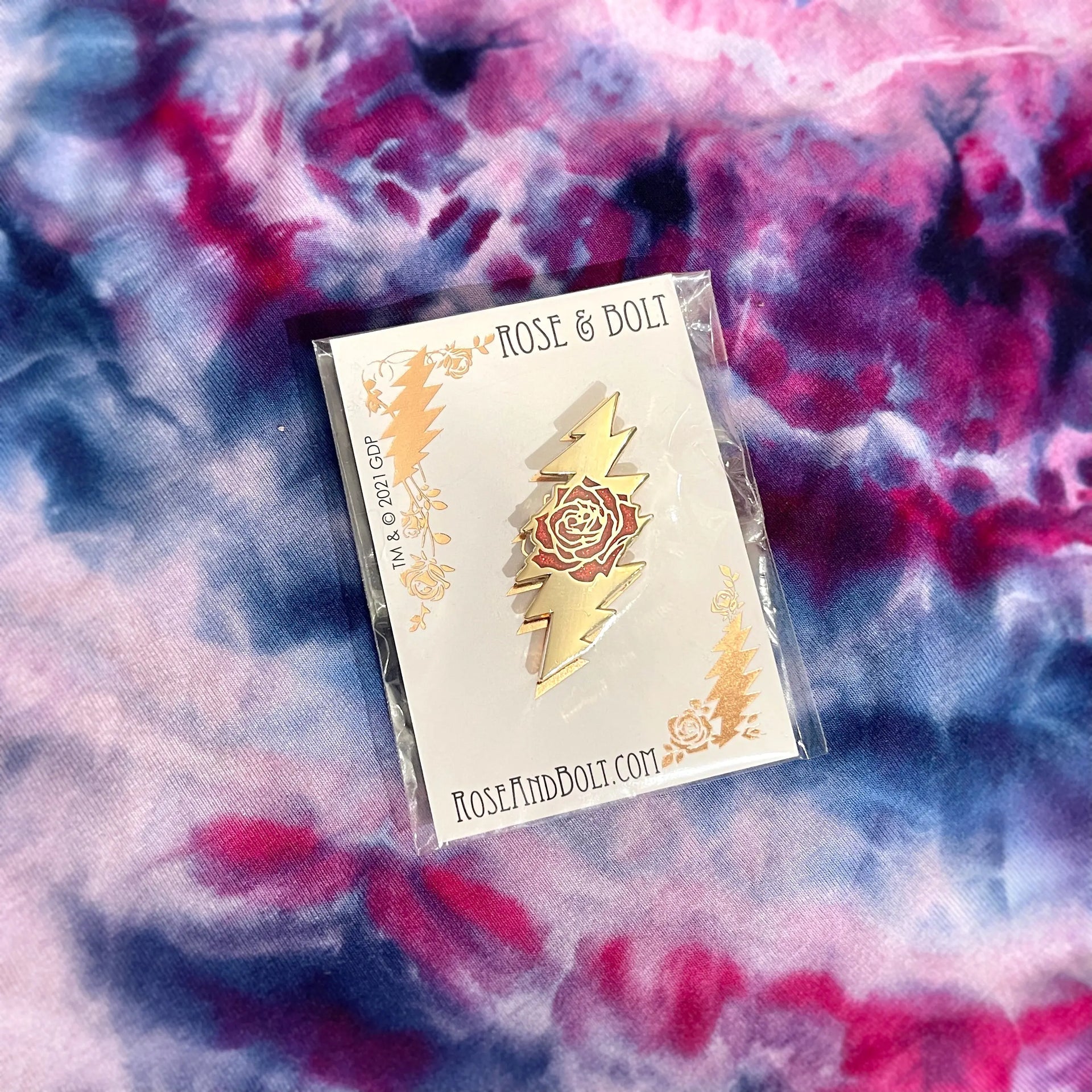 Grateful Dead Rose & Bolt Logo Pin | Gold Hiouchi Jewels / Rose & Bolt Grateful Dead Jewelry Pin {{Shop name}}