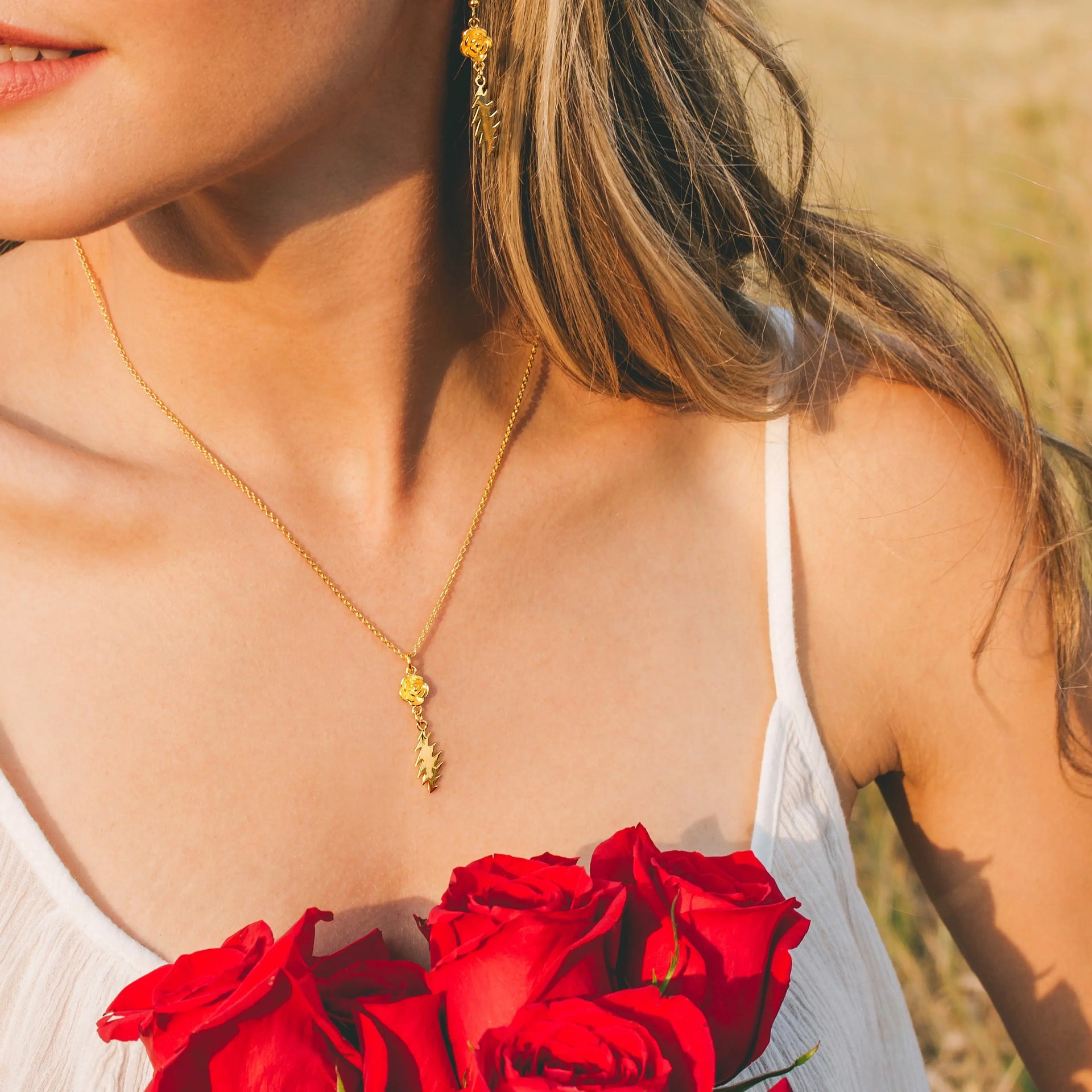 Grateful Dead Lady Lullaby Necklace | Gold Hiouchi Jewels / Rose & Bolt Grateful Dead Jewelry Necklace {{Shop name}}