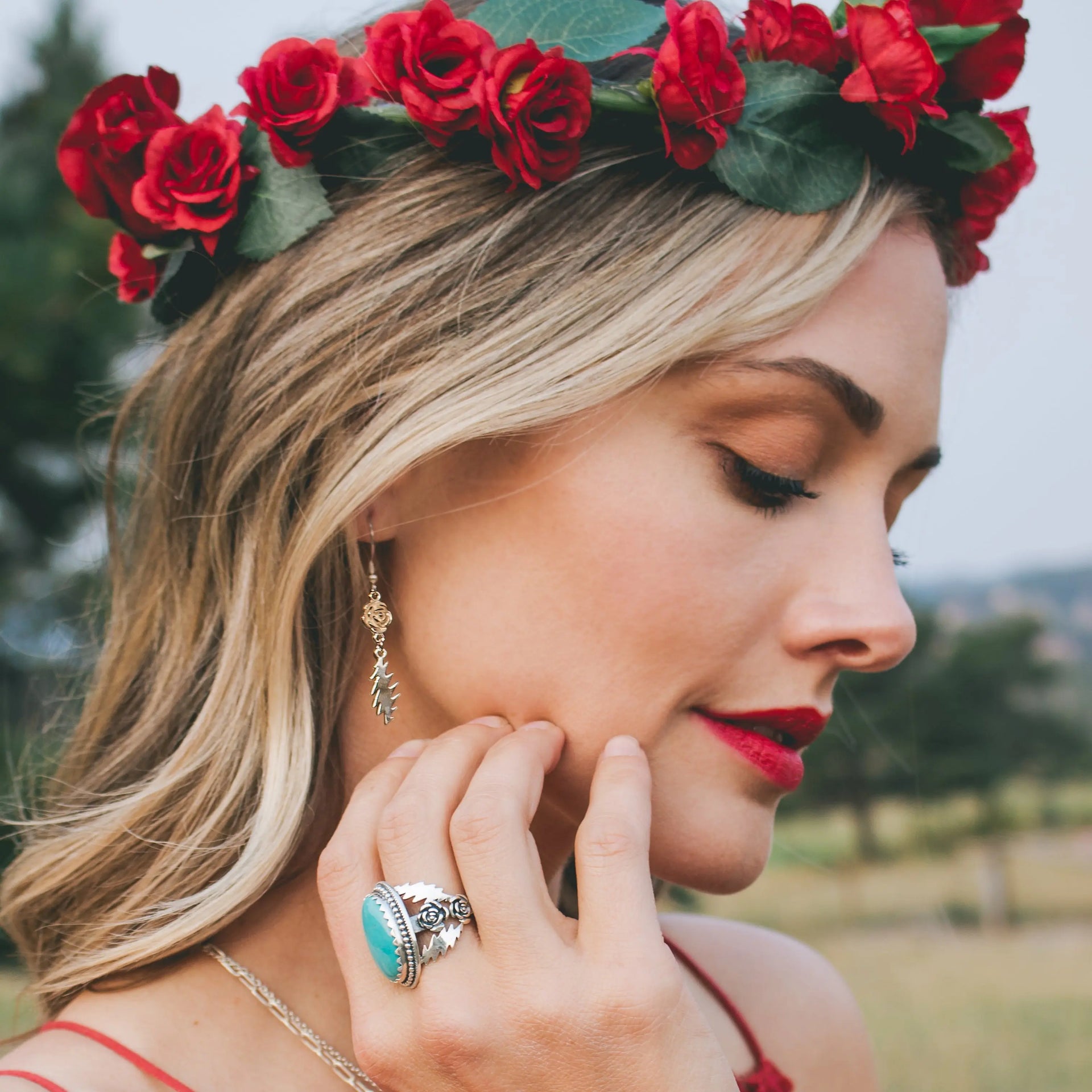Grateful Dead Delilah Jones Earrings | Silver Hiouchi Jewels / Rose & Bolt Grateful Dead Jewelry Earrings {{Shop name}}