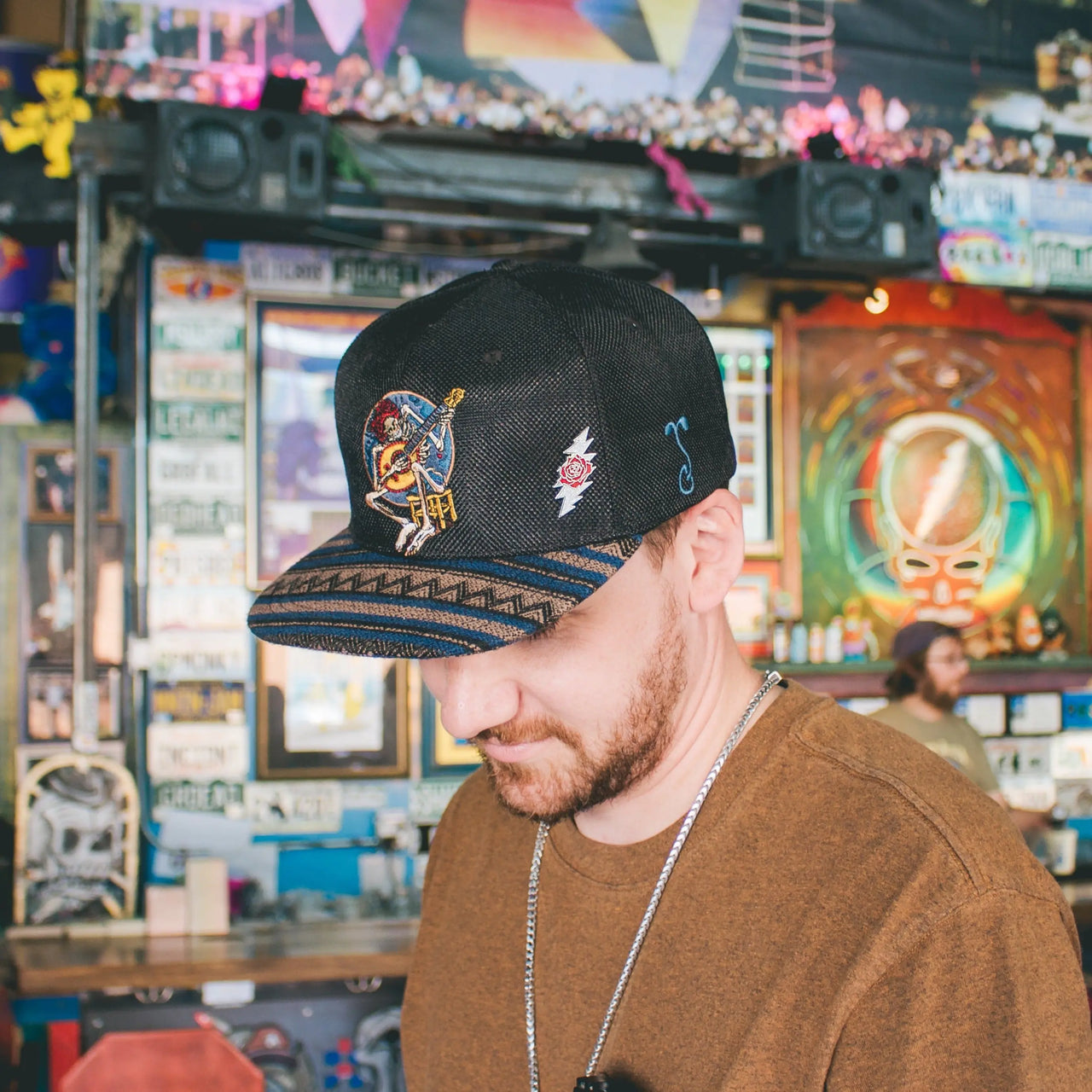 Grateful Dead Grateful Dead Rose & Bolt Logo Pin | Silver / Sparkle Hiouchi Jewels / Rose & Bolt Grateful Dead Jewelry Pin {{Shop name}}