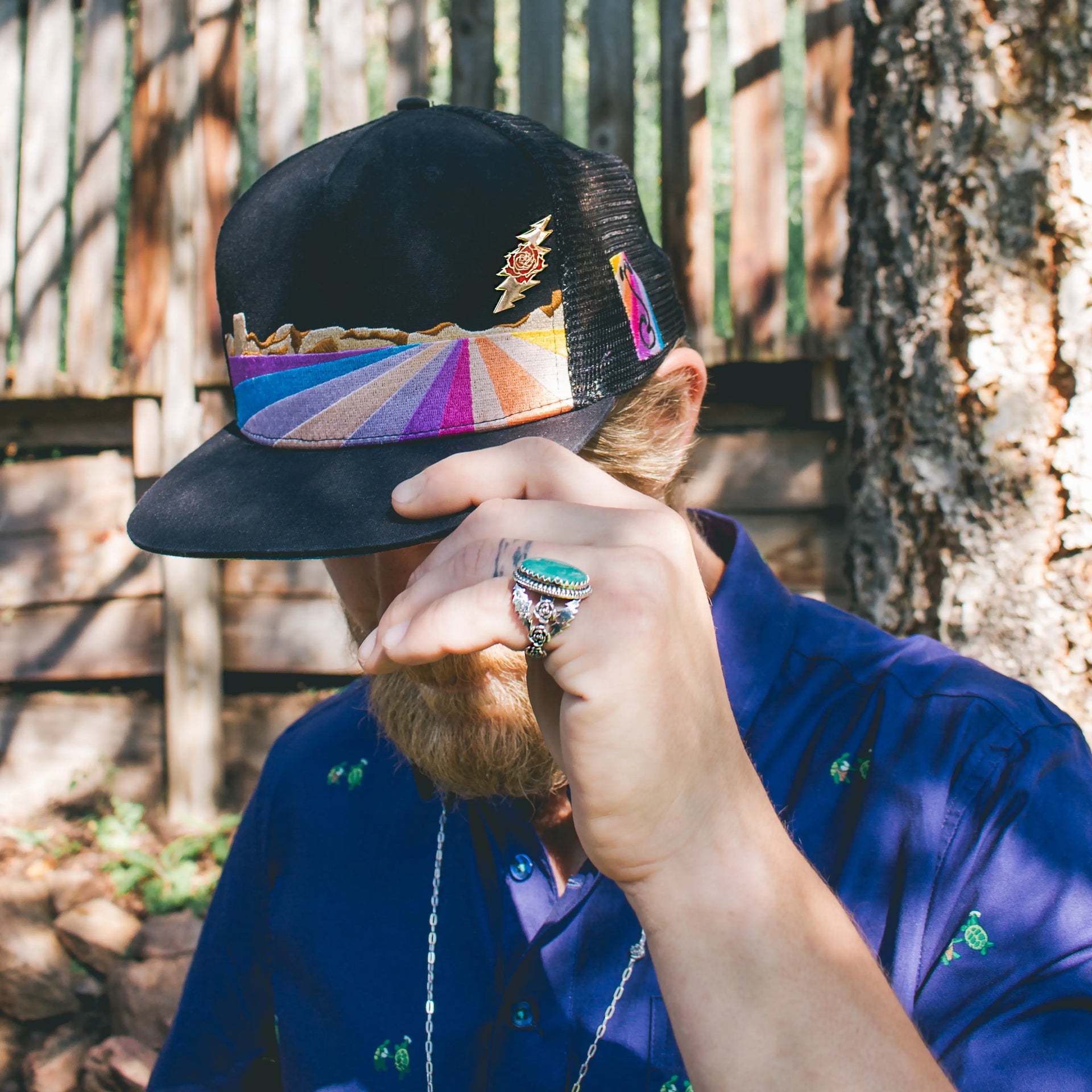 Grateful Dead Rose & Bolt Logo Pin | Gold Hiouchi Jewels / Rose & Bolt Grateful Dead Jewelry Pin {{Shop name}}