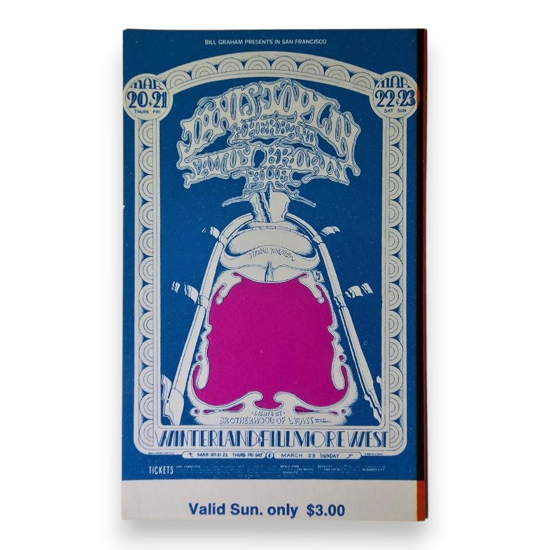 Janis Joplin, Savoy Brown, Aum - March 22, 1969 - Winterland | Vintage Concert Ticket (Very Good)