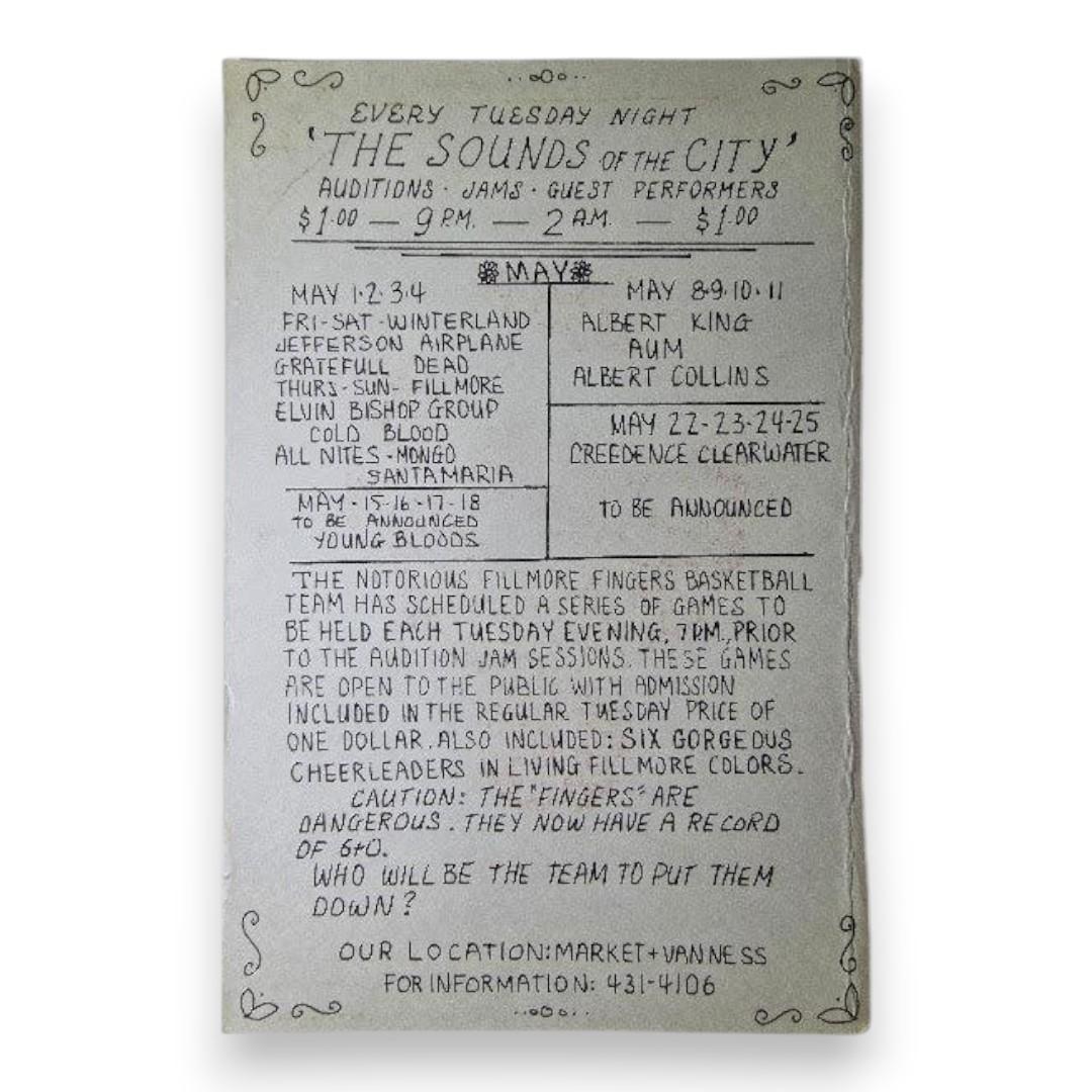 Jefferson Airplane, Grateful Dead, Cold Blood – The Fillmore, San Francisco (May 1–4, 1969) by Randy Tuten (Handbill)