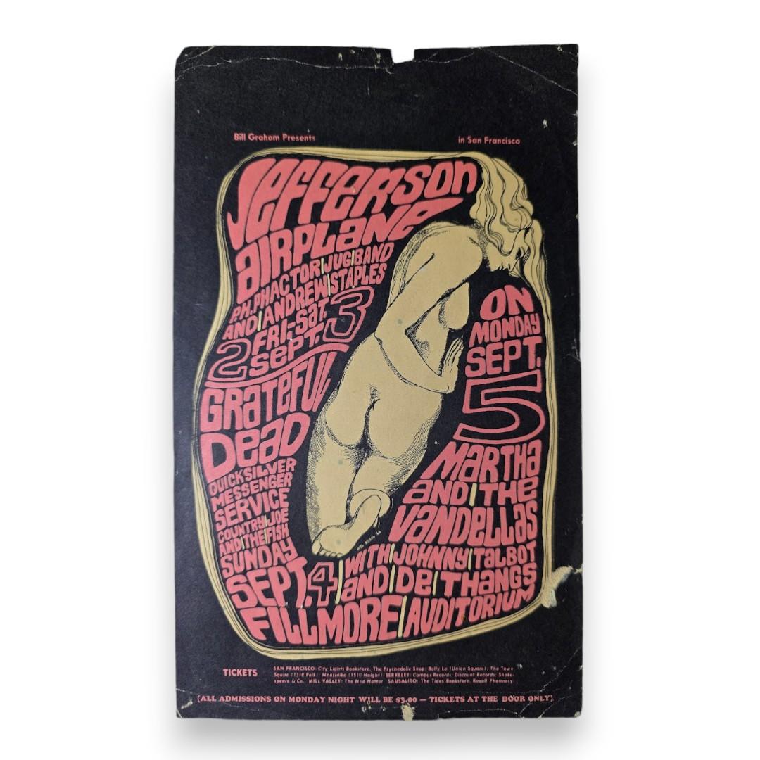 Jefferson Airplane, Grateful Dead, Quicksilver Messenger Service, Country Joe & The Fish – The Fillmore, San Francisco (Sep 2–5, 1966) by Wes Wilson (Handbill)