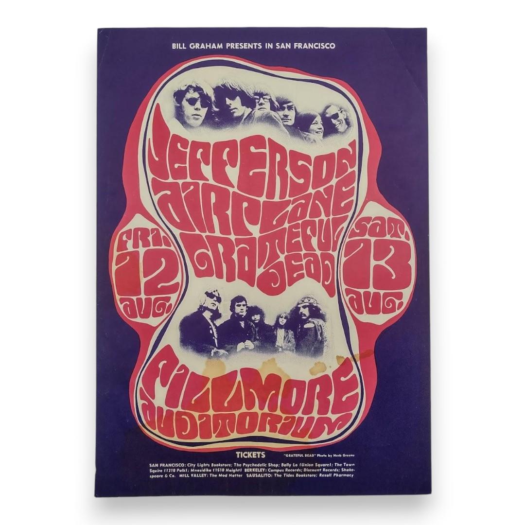 Jefferson Airplane, Grateful Dead – The Fillmore, San Francisco (Aug 12–13, 1966) by Wes Wilson (2nd Edition, Poor Condition)