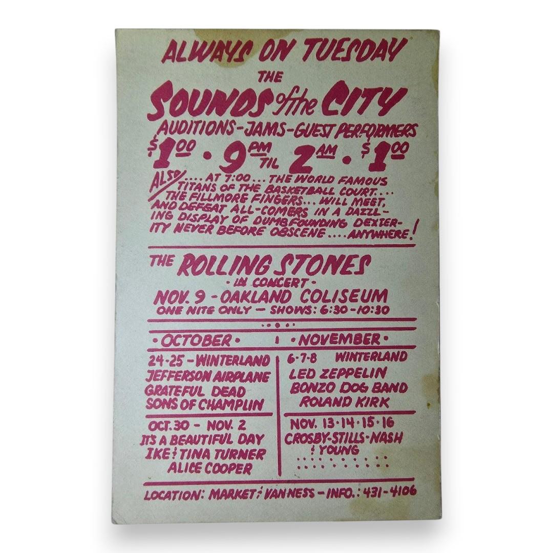 Jefferson Airplane, Grateful Dead, The Sons Of Champlin – Winterland, San Francisco (Oct 24, 1969) by Bonnie MacLean (Handbill)