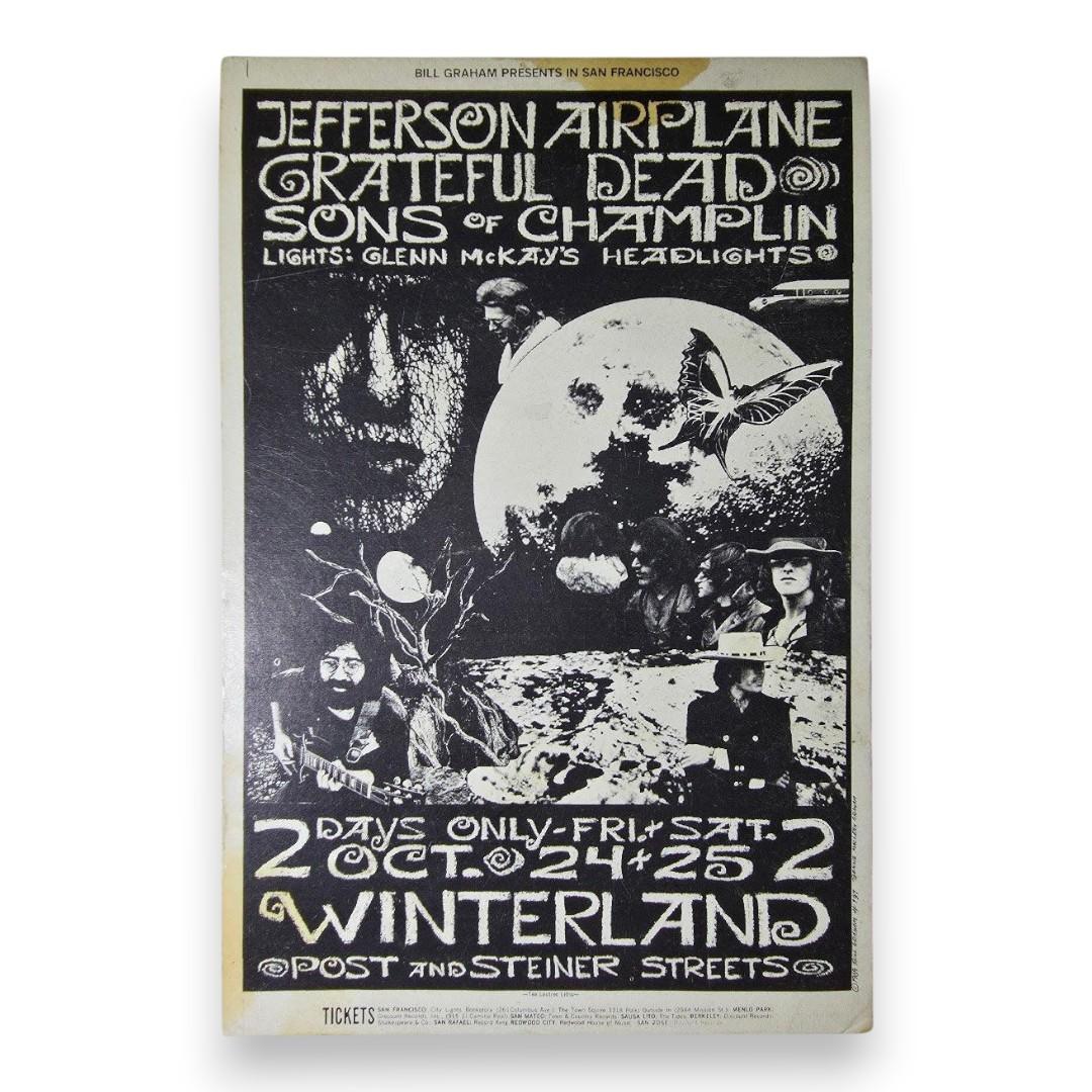 Jefferson Airplane, Grateful Dead, The Sons Of Champlin – Winterland, San Francisco (Oct 24, 1969) by Bonnie MacLean (Handbill)