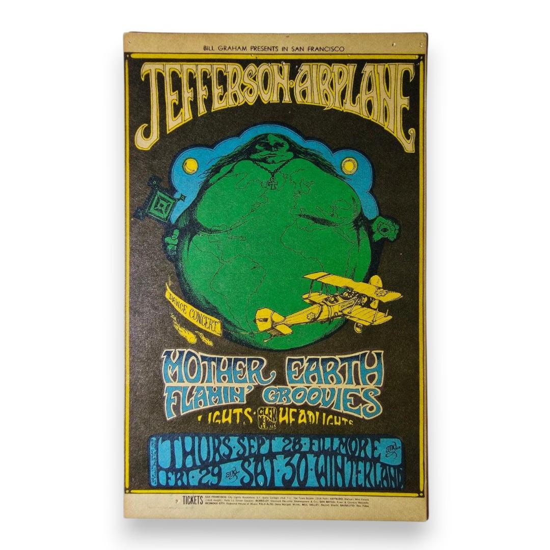 Jefferson Airplane, Mother Earth, The Flamin’ Groovies – The Fillmore, Winterland, San Francisco (Sep 28–30, 1967) by Greg Irons (Postcard)