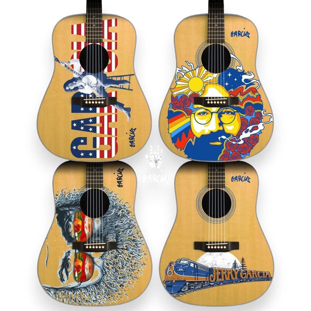 Jerry Garcia Art Series Acoustic Mini Guitars (Set of 4)