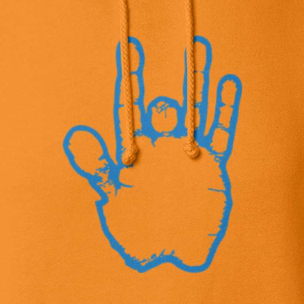 Jerry Garcia Blue & Orange Hand Heavyweight Hoodie - Orange