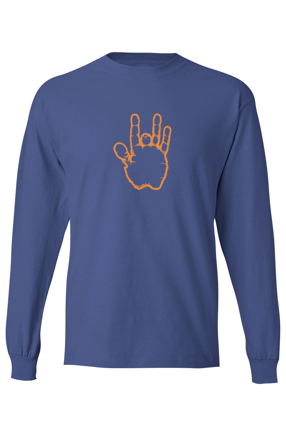 Jerry Garcia Blue & Orange Hand Long Sleeve T-Shirt - Royal