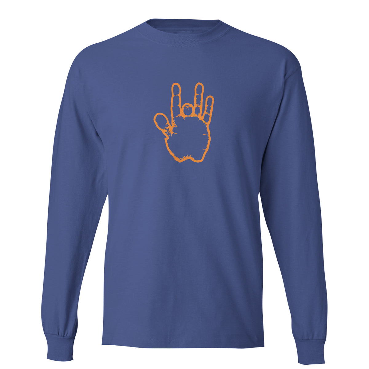 Jerry Garcia Blue & Orange Hand Long Sleeve T-Shirt - Royal