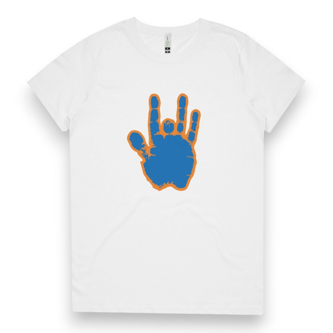 Jerry Garcia Blue & Orange Hand T-Shirt (Women's)