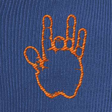 Jerry Garcia Embroidered Hand Corduroy Rope Cap - Royal