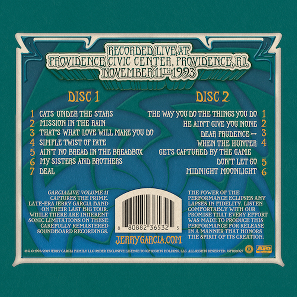 Jerry Garcia – GarciaLive Vol. 11: November 11th, 1993 Providence Civic Center (2-CD) - Detail
