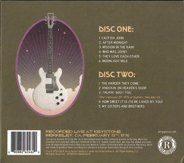 Jerry Garcia – GarciaLive Vol. 21: February 13th, 1976 - Keystone (2-CD) - Detail