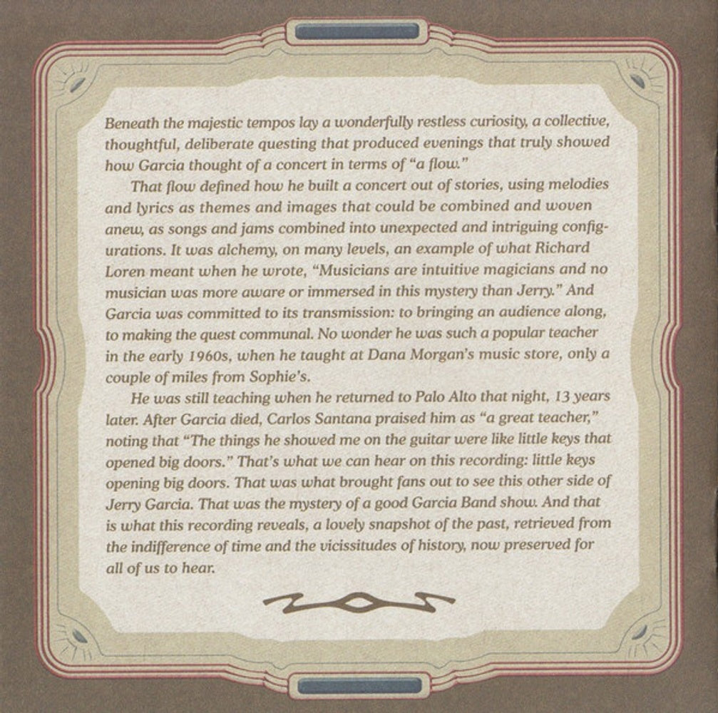 Jerry Garcia – GarciaLive Vol. 7: November 8th, 1976 Sophie's Palo Alto (2-CD) - Label