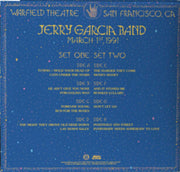 Jerry Garcia – Live At The Warfield: March 1st, 1991 (4-LP Vinyl) - Alternate View