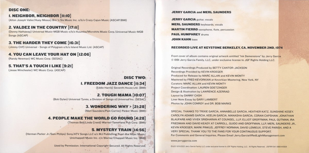 Jerry Garcia & Merl Saunders – GarciaLive Vol. 18: November 2nd, 1974 - Keystone Berkeley (2-CD) - Alternate View
