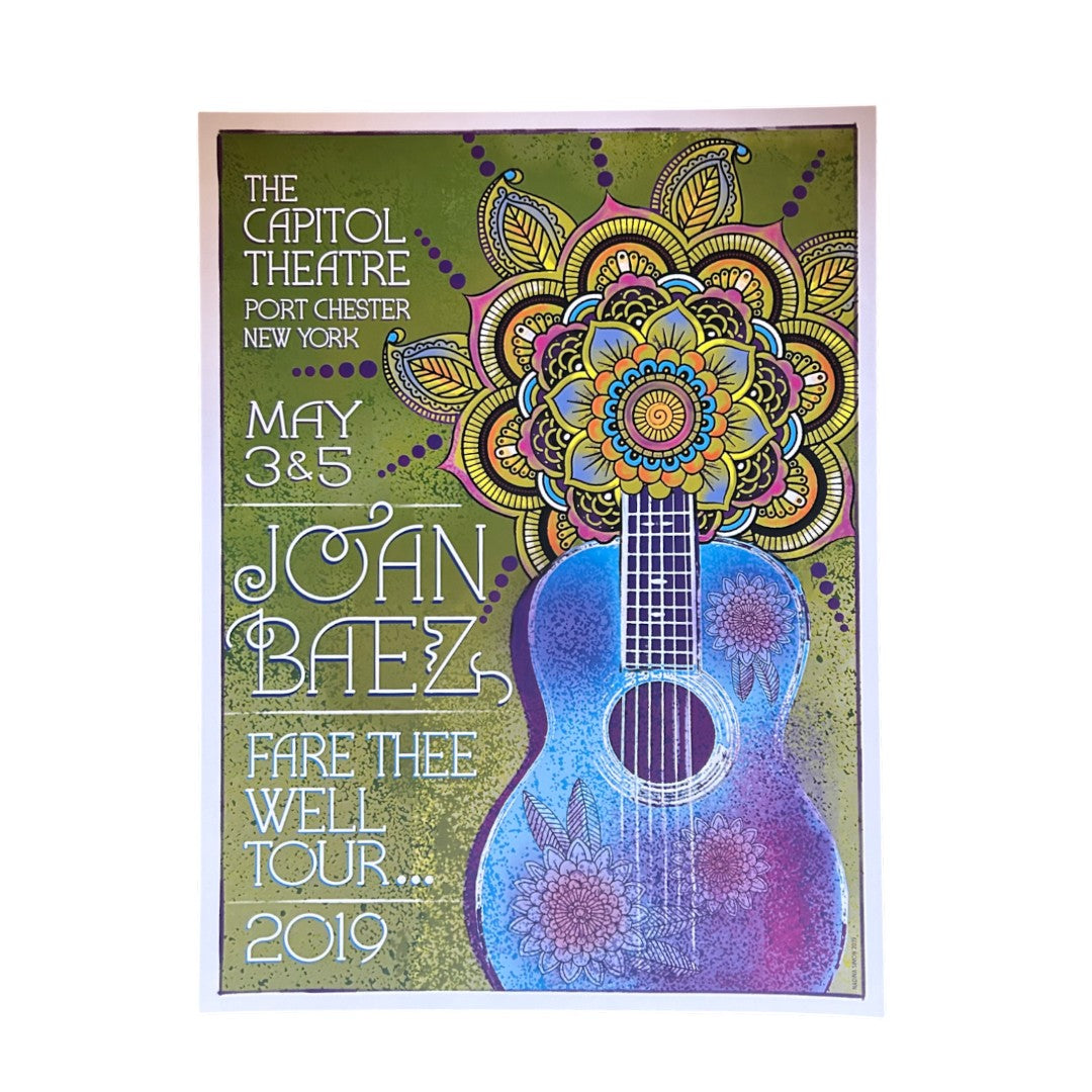 Joan Baez at The Capitol Theatre Poster by Madina Simon (May 3 + 5, 2019)