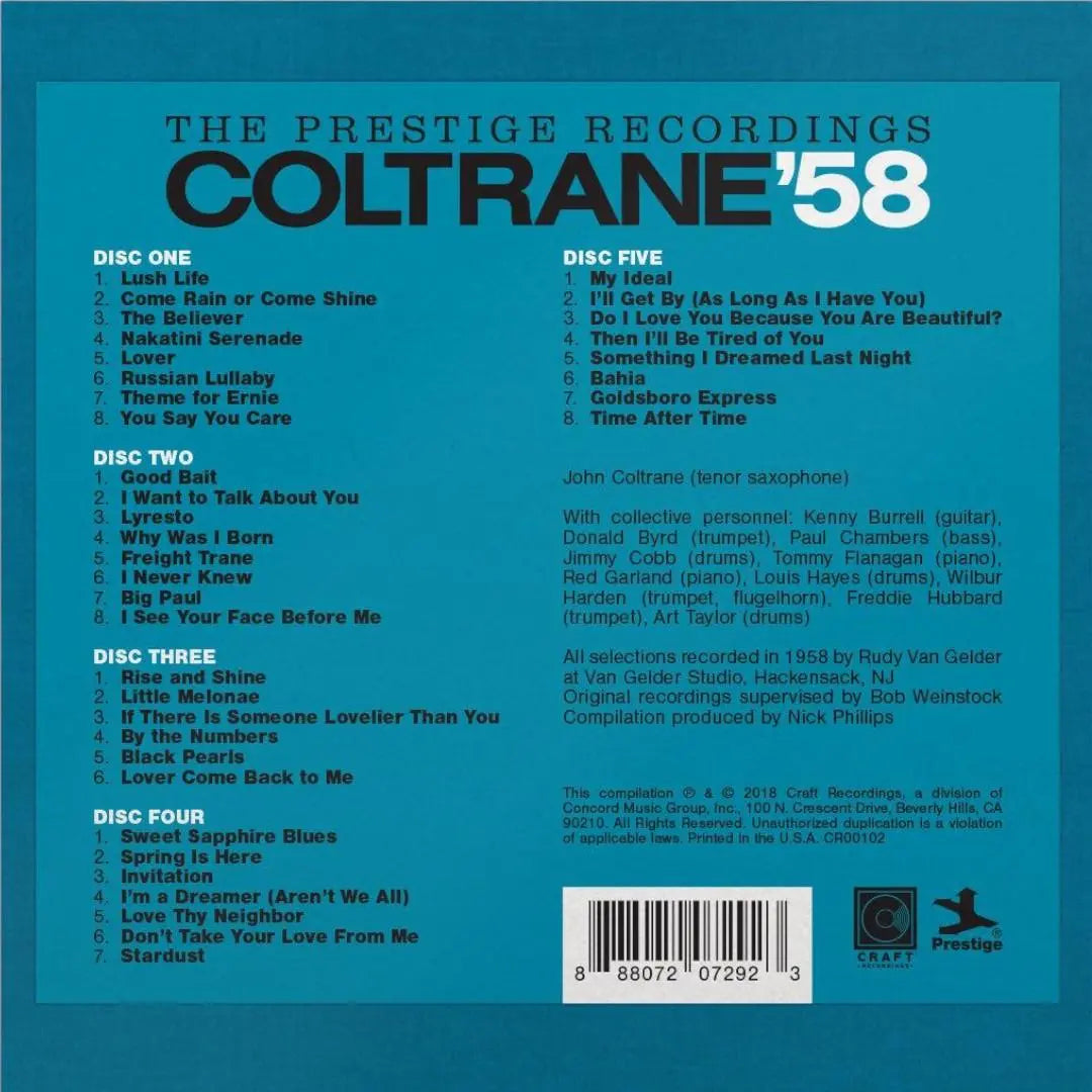 John Coltrane – Coltrane '58: The Prestige Recordings (5-CD Box Set) - Alternate View
