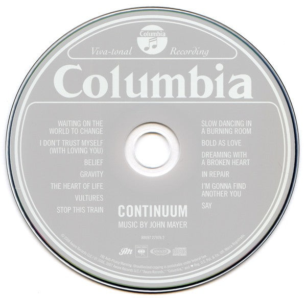 John Mayer – Continuum (CD) - Alternate View