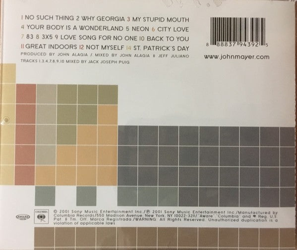 John Mayer – Room for Squares (CD) - Detail