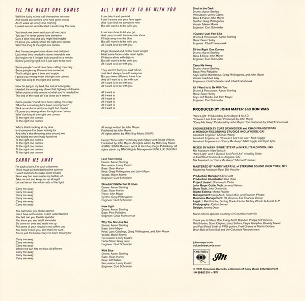 John Mayer – Sob Rock (LP Vinyl) - Label