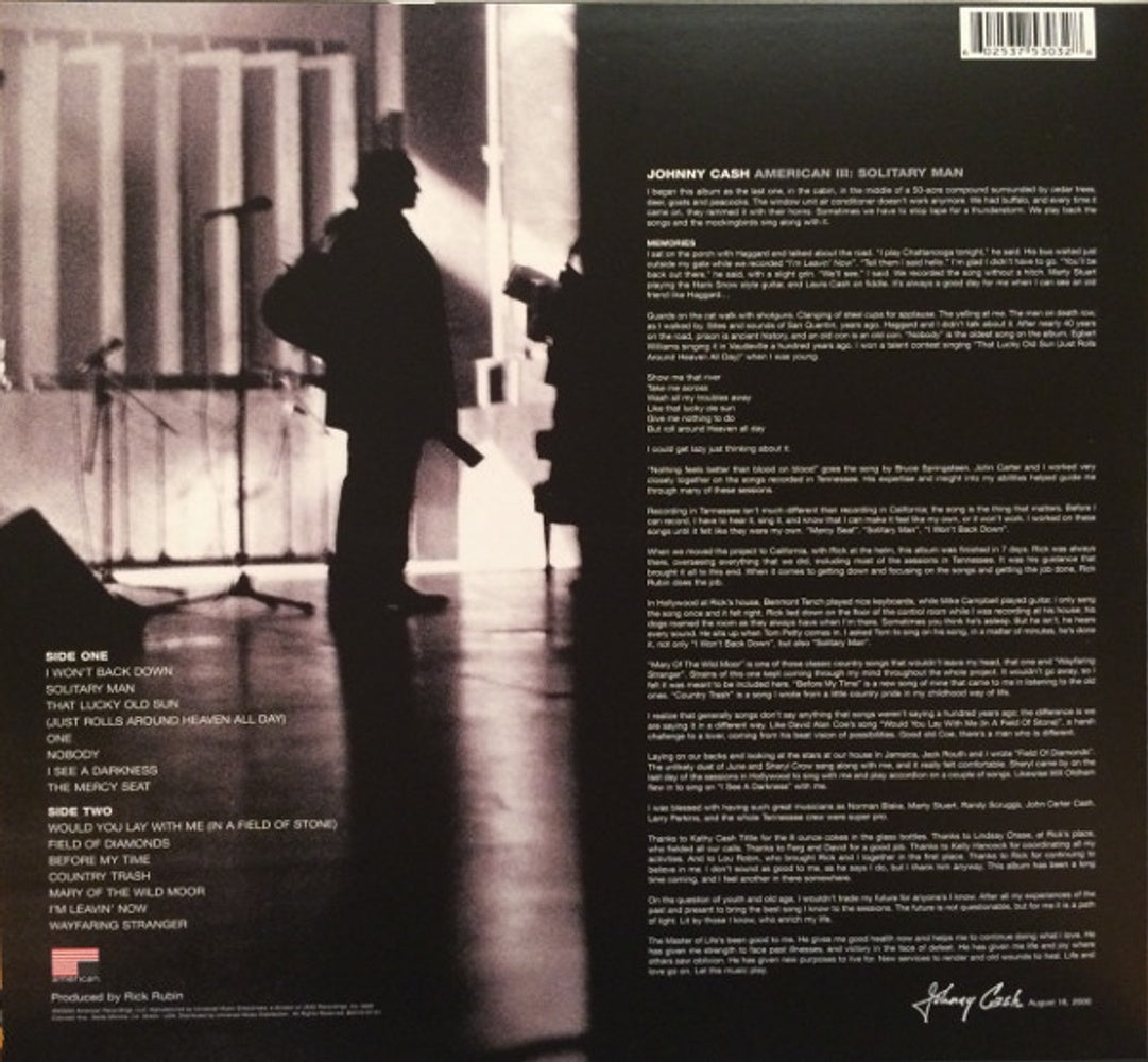 Johnny Cash – American IV: The Man Comes Around (Limited Edition 2-LP Vinyl) - Side View