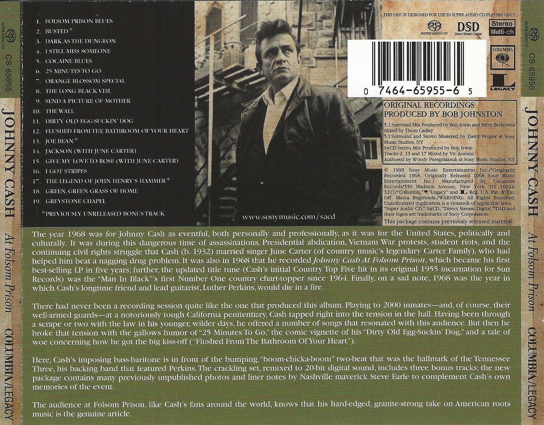 Johnny Cash – At Folsom Prison (LP Vinyl) - Detail