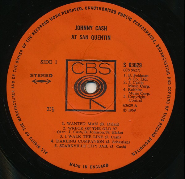 Johnny Cash – At San Quentin (LP Vinyl) - Alternate View