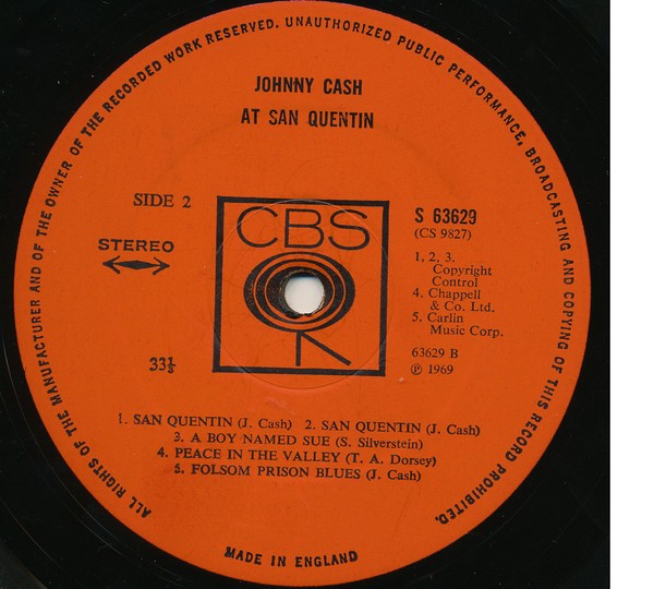 Johnny Cash – At San Quentin (LP Vinyl) - Close-Up