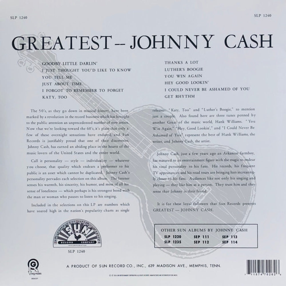 Johnny Cash – Greatest (LP Vinyl) - Detail