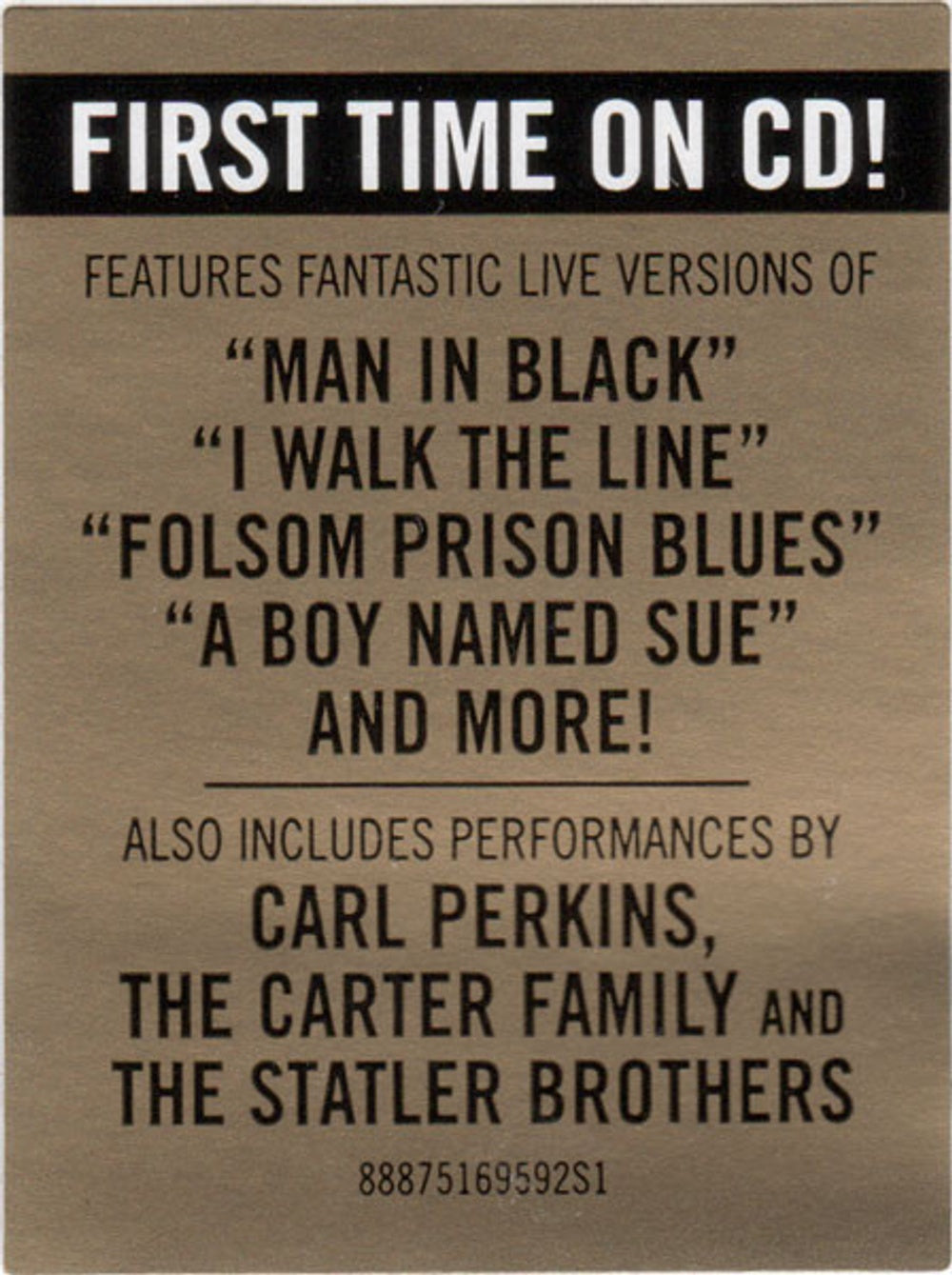 Johnny Cash – Man in Black: Live in Demark 1971 (CD) - Close-Up