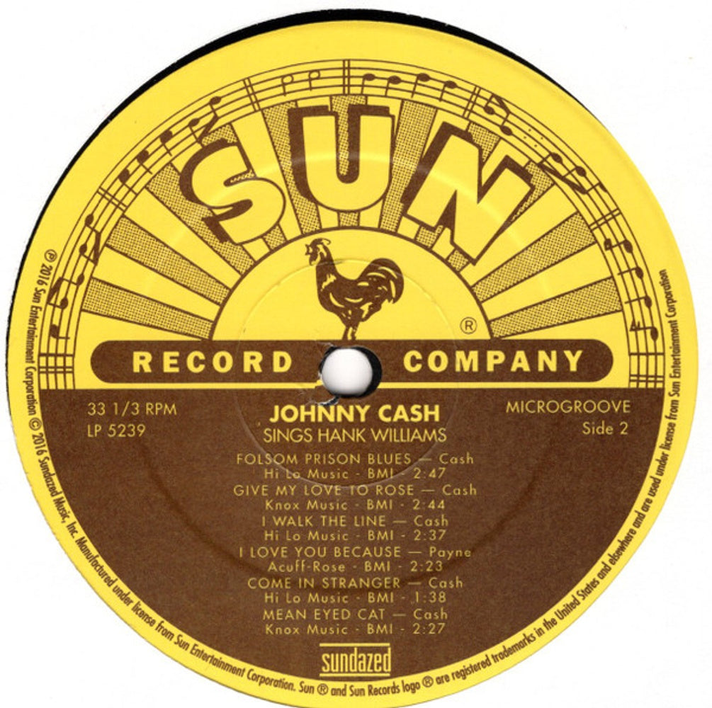 Johnny Cash – Sings Hank Williams (LP Vinyl) - Side View