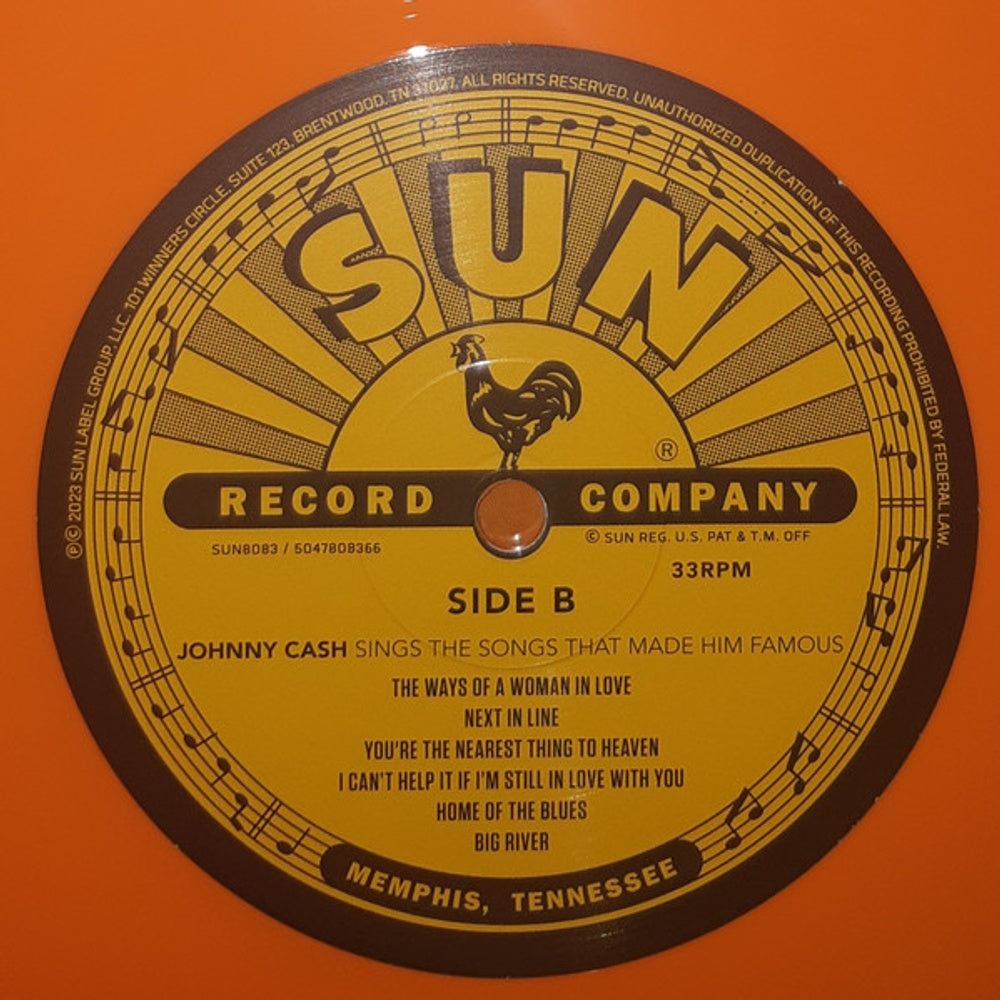 Johnny Cash – Sings The Songs That Made Him Famous (Remastered Orange LP Vinyl) - Additional View