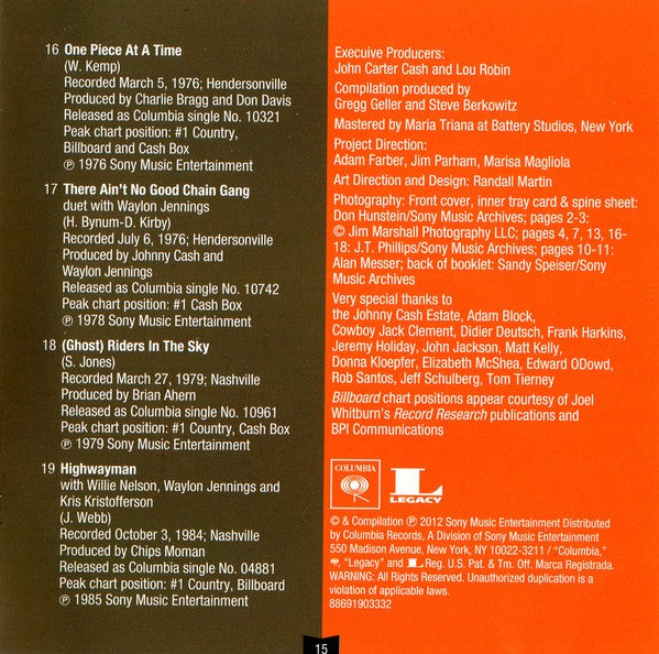 Johnny Cash – The Greatest: Number One's (CD) - Label