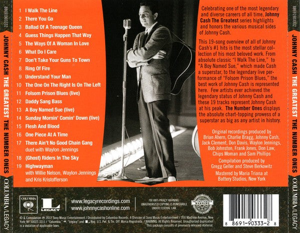 Johnny Cash – The Greatest: Number One's (CD) - Detail