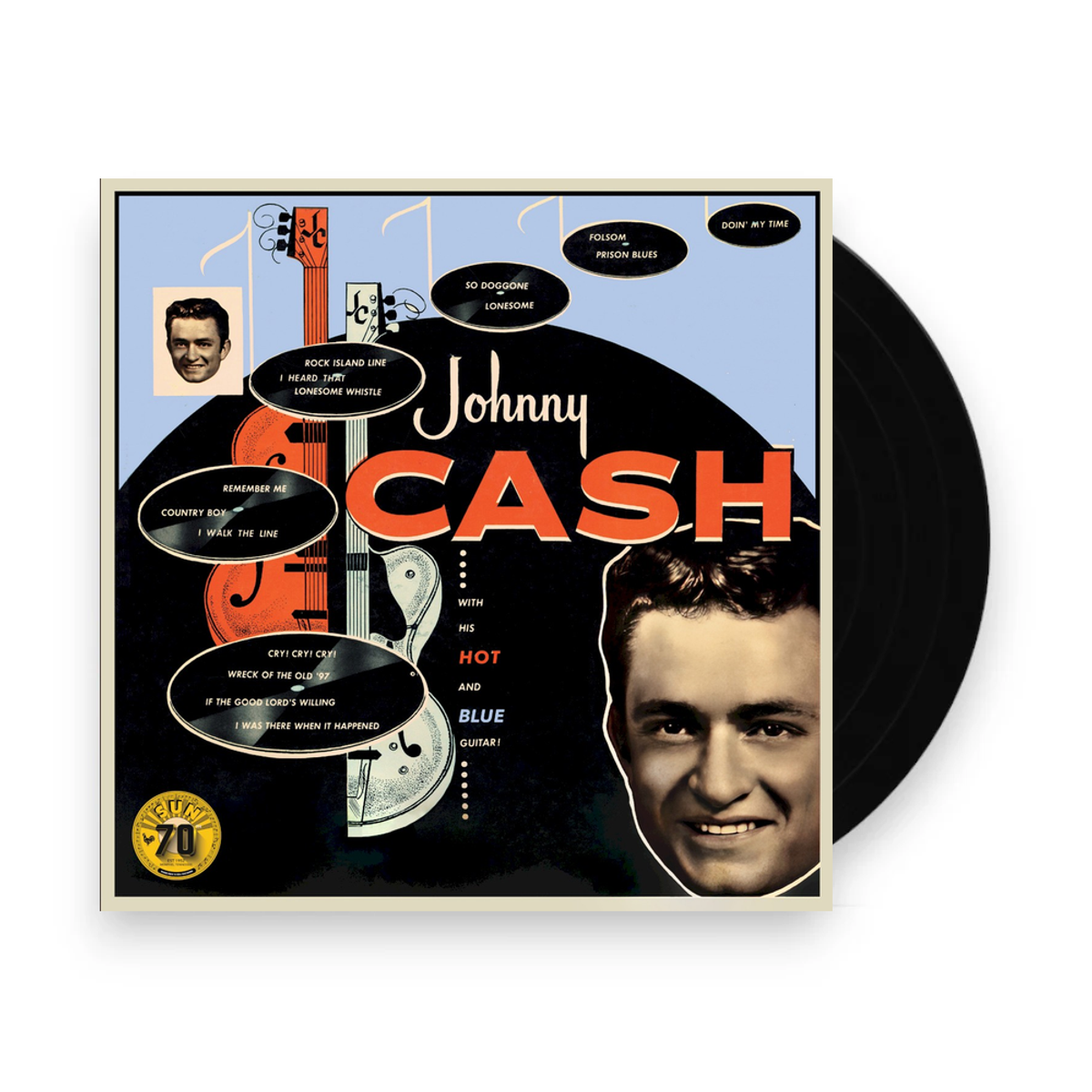 Johnny Cash – With His Hot & Blue Guitar (Orange LP Vinyl) - Front