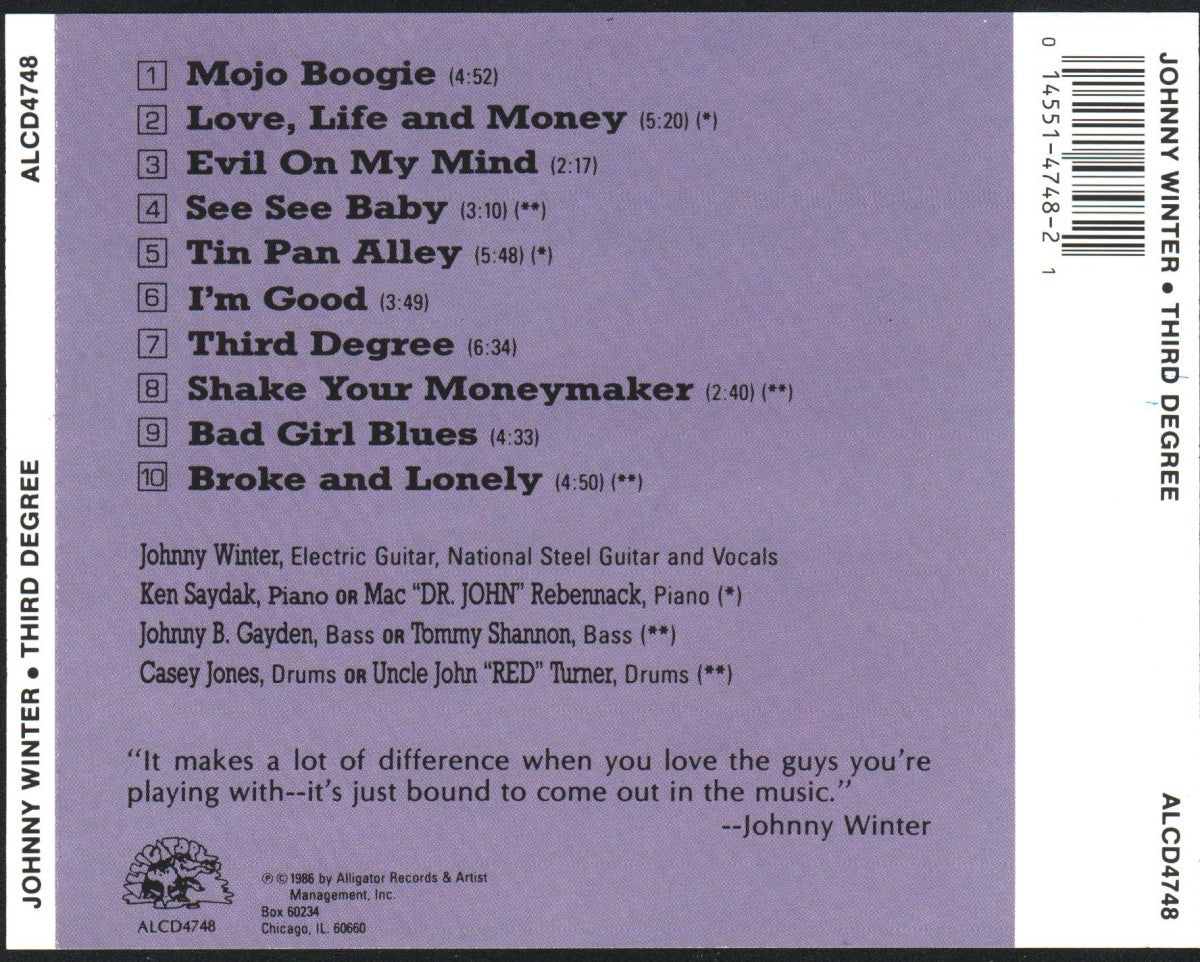 Johnny Winter – 3rd Degree (CD) - Detail
