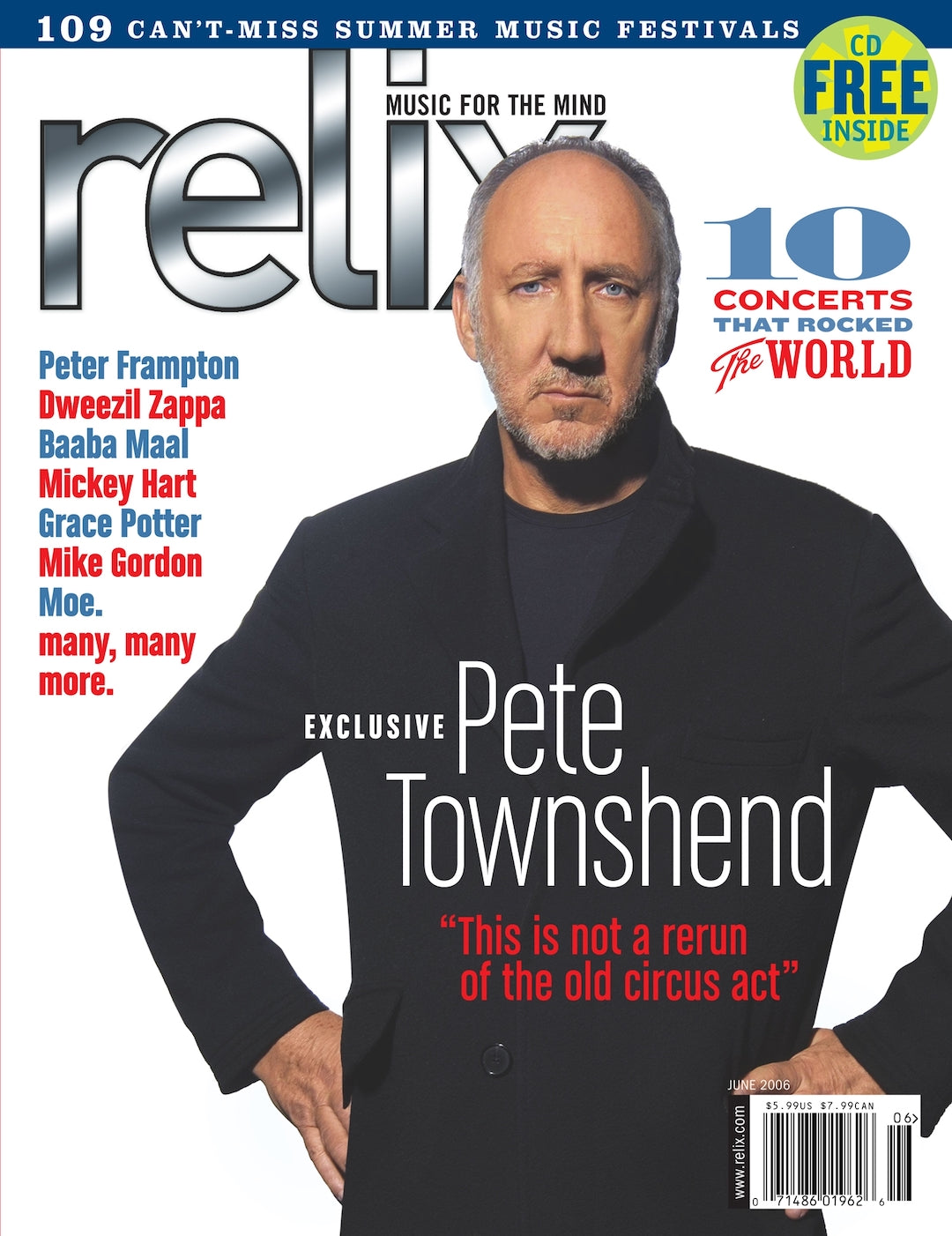 Pete Townshend - June 2006 Relix Issue