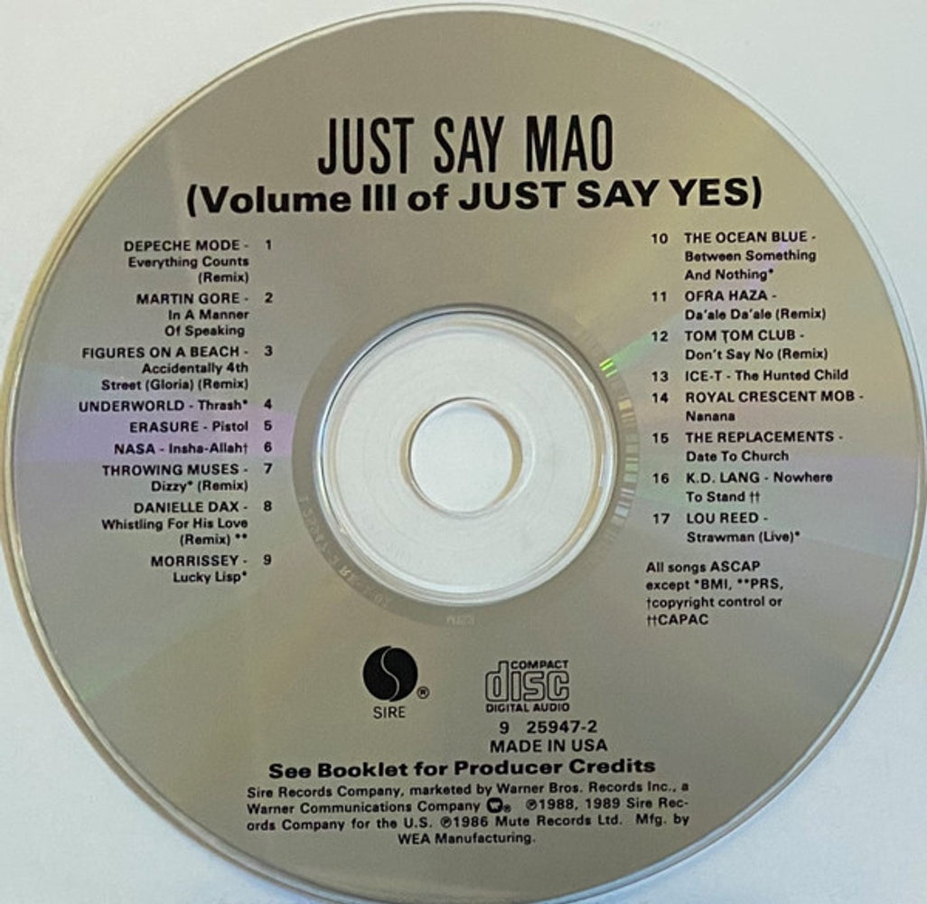 Just Say Mao – Volume III of Just Say Yes (CD)