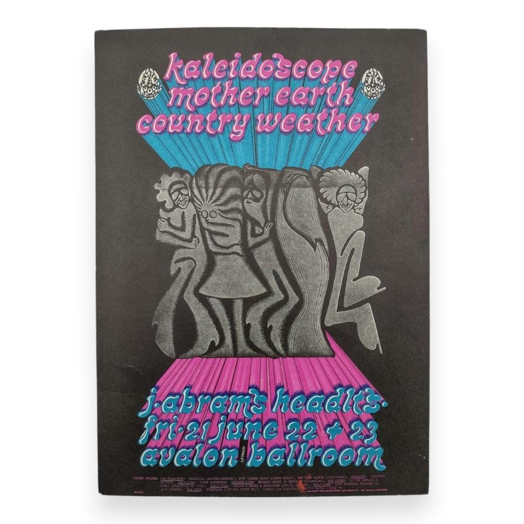 Kaleidoscope, Mother Earth, Country Weather – The Avalon Ballroom, San Francisco (Jun 21–23, 1968) by Patrick Lofthouse (Postcard, Fair Condition)