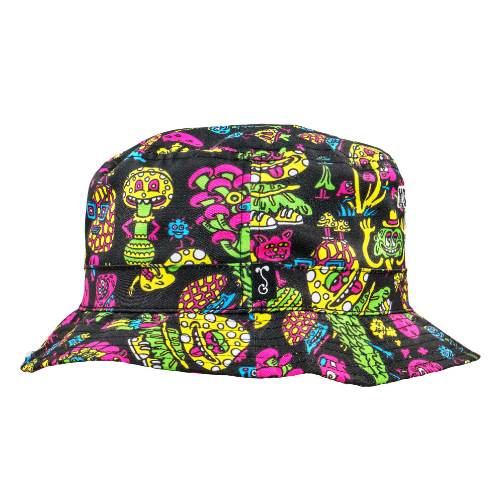 Killer Acid Mushroom Friends Reversible Bucket Hat