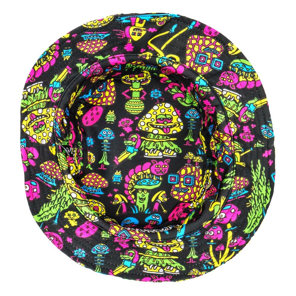 Killer Acid Mushroom Friends Reversible Bucket Hat