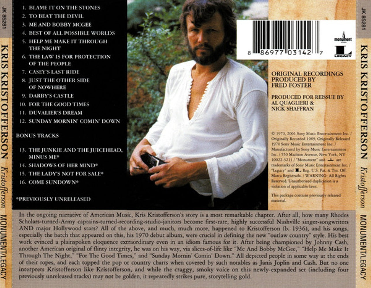 Kris Kristofferson – Kristofferson (CD) - Detail